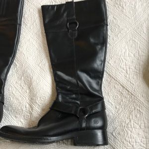 Black leather boots